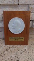 Lenin centenary mszmp Buda district committee souvenir, porcelain plaque