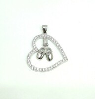 Shoelace-heart silver pendant (zal-ag115151)
