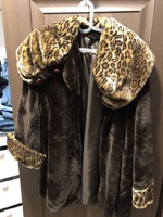 Plush fur coat women's m one size