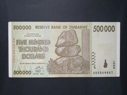 Zimbabwe $500000 2008 aunc+