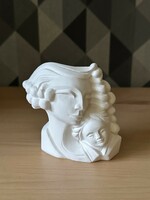 Mother with child, viláhy barley, biscuit porcelain sculpture