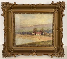 Original Illés Jenő Edvi of Arad (1886 - 1962) - landscape oil, cardboard. Very nice!