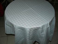 Beautiful light blue damask tablecloth