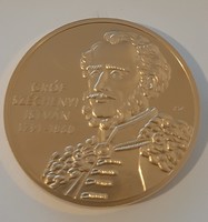 István Gróf Szechenyi commemorative coin coated with 24 carat gold in unc capsule