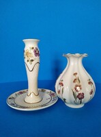 Zsolnay vase and candle holder