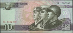 D - 088 - foreign banknotes: 2002 North Korea 10 won unc