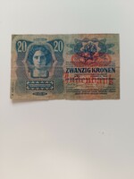 20 Korona 1913 Judenbank overstamped