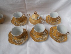 Aml royal gold-plated, pink 6 eyes. Coffee set, sugar bowl, porcelain spoon (incomplete)