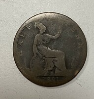 English half penny 1891 half penny bronze Queen Victoria of England