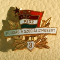 Szocialista kitüntetés - KISZ kitűző 1919-1957 - kommunista emléktárgy, szocializmus emléke