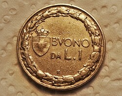 Italy 1 lira 1924.
