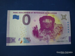 France 0 euro 2022 monkey cheetah! Rare commemorative paper money unc