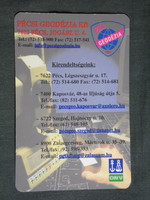 Kártyanaptár, Pécs Geodézia Kft. , földmérő, térkép, 2004, (6)