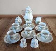 Hollóháza Erika coffee set for 6 people