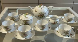 Porcelain tea set with pheasant pattern from Herend