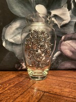 Seagull pewter glass vase with a beautiful rose motif