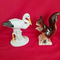 Porcelán mókus és gólya