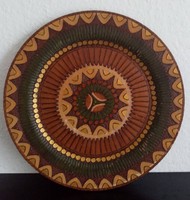 Mandala pattern (handmade) old Albanian wooden decorative bowl for sale