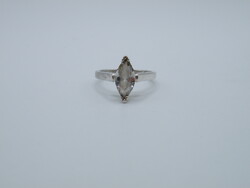 UK0189 Áttetsző köves ezüst 925 gyűrű méret 57