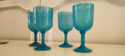 Ritkaság! Olasz 1930-as, Seguso által készített Murano Pulegoso poharak pohár buborékos üveg