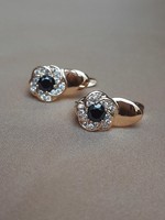 Gold-plated daisy stone earrings set with zircons