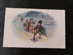 Régi karácsonyi képeslap H. Schubert grafikája