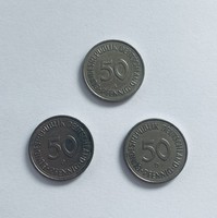 Mindegyik 1990! 3 db NSZK 50 Pfennig 1990  német Németország