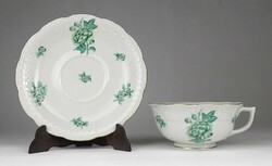 1Q344 Régi zöld Eton mintás Herendi porcelán teáscsésze