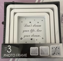 New, 3-piece photo frame in unopened packaging