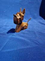 Retro carved Foxy dog corkscrew and stopper