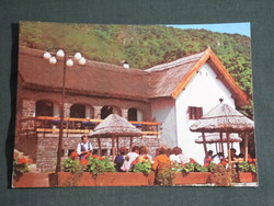 Postcard, Balaton, Badacsony, Kisfaludy house, Badacsony wine cellar, view, terrace detail with people