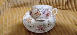 1 Zsolnay butterfly coffee cup, butterfly pattern, butterfly cup. Showcase.