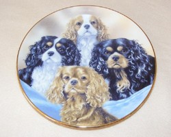 Dog porcelain wall plate, decorative plate