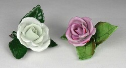 1Q459 Régi sérült Herendi porcelán rózsa 2 darab