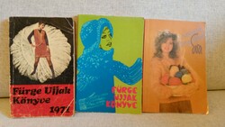 Knitting-crochet-embroidery - 3 softcover books from 1971, 1978, 1987