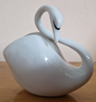 Hollóháza art deco porcelain swan, hand painted, in perfect condition, from display case