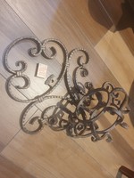 Retro heavy large richly decorated wrought iron flower stand