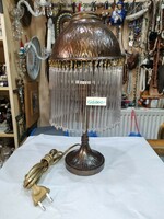 Old refurbished table lamp with glass wand