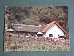 Postcard, Balaton, Badacsony, Kisfaludy house, Badacsony wine cellar, view, terrace detail with people