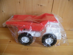 Old, retro plastic tipper car children's toy from the 1980s, unopened - drugstore -