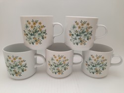 Alföldi retro green floral home factory mugs, 5 in one