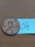 Usa 1 cent 1993 abraham lincoln, copper-zinc 34
