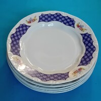 5 Zsolnay lapos tányér Marie Antoinette minta