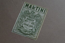 Antik régi Martini címke ital papírcímke