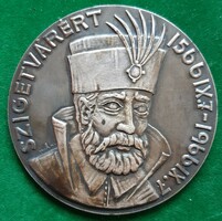 István Iván: Hero of Szigetvár Miklós Zrínyi 1566-1966, silver-plated plaque