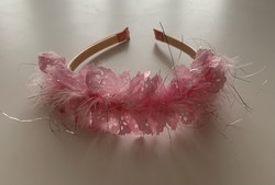 Beautiful fluffy marabou feather lace delicate pink baby girl headband