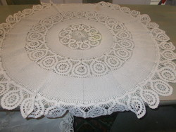 Very nice ribbon crochet lace tablecloth.