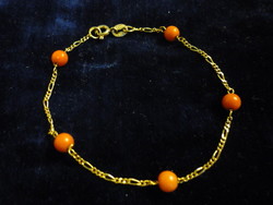 Gold bracelet with coral beads 2108 17