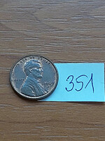 Usa 1 cent 1969 / d, abraham lincoln, copper-zinc 351