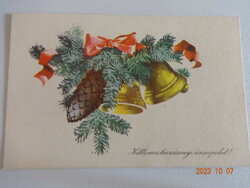 Régi grafikus karácsonyi üdvözlő képeslap, postatiszta - Görög Lajos rajz